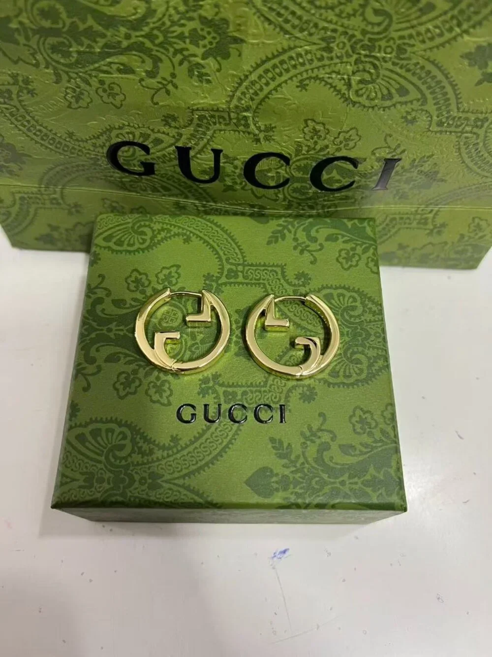 Gucci Blondie GG Hoop Earrings - Picture 1 of 8